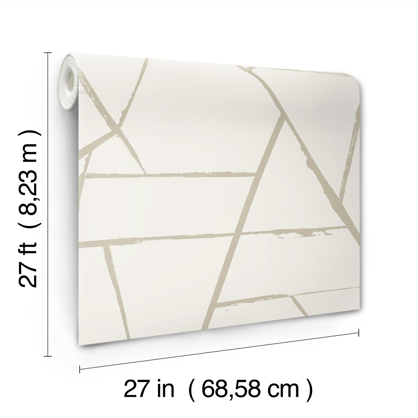 York Wallcoverings Carol Benson-Cobb Signature Intersect Beige Metallic Wallpaper  Geometrics Neutrals  Wallpaper - CC1293