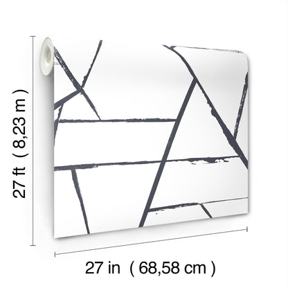 York Wallcoverings Carol Benson-Cobb Signature Intersect Black Wallpaper  Geometrics Blacks  Wallpaper - CC1295