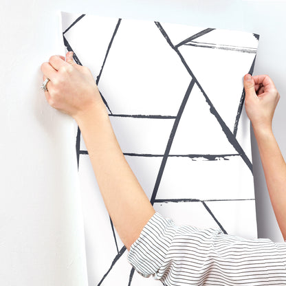 York Wallcoverings Carol Benson-Cobb Signature Intersect Black Wallpaper  Geometrics Blacks  Wallpaper - CC1295