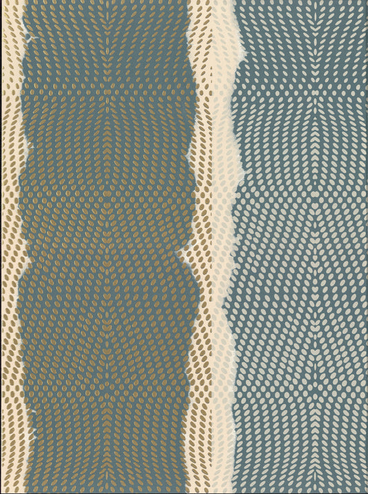 York Wallcoverings Lemieux et Cie Indigenous Teal Wallpaper  Stripes Blues   - CE3961