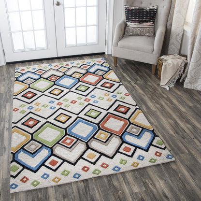 8' x 10' contemporary area rug in neutral tones.