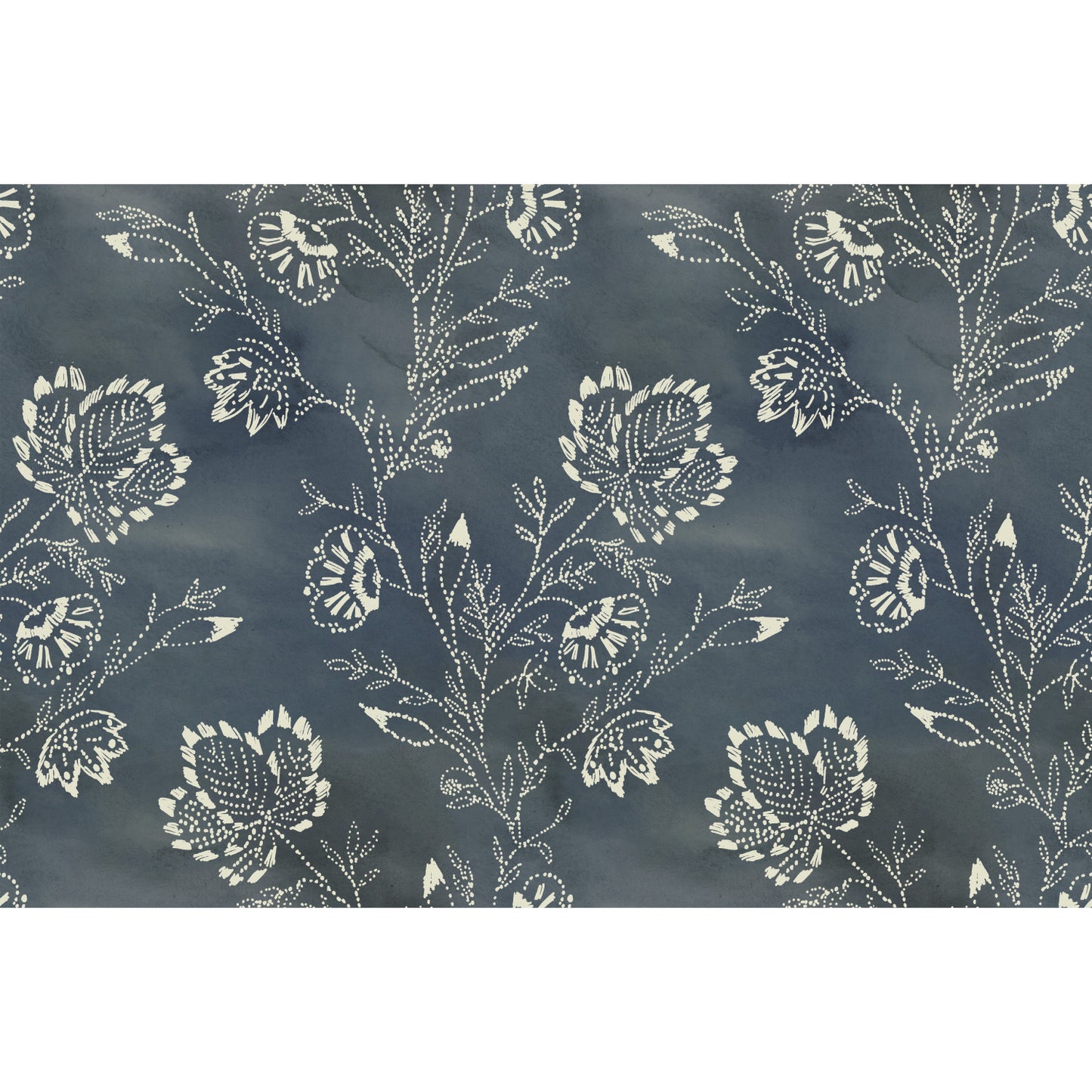 York Wallcoverings Lemieux et Cie Barbier Blue Wallpaper  Botanical Blues   - CH1426