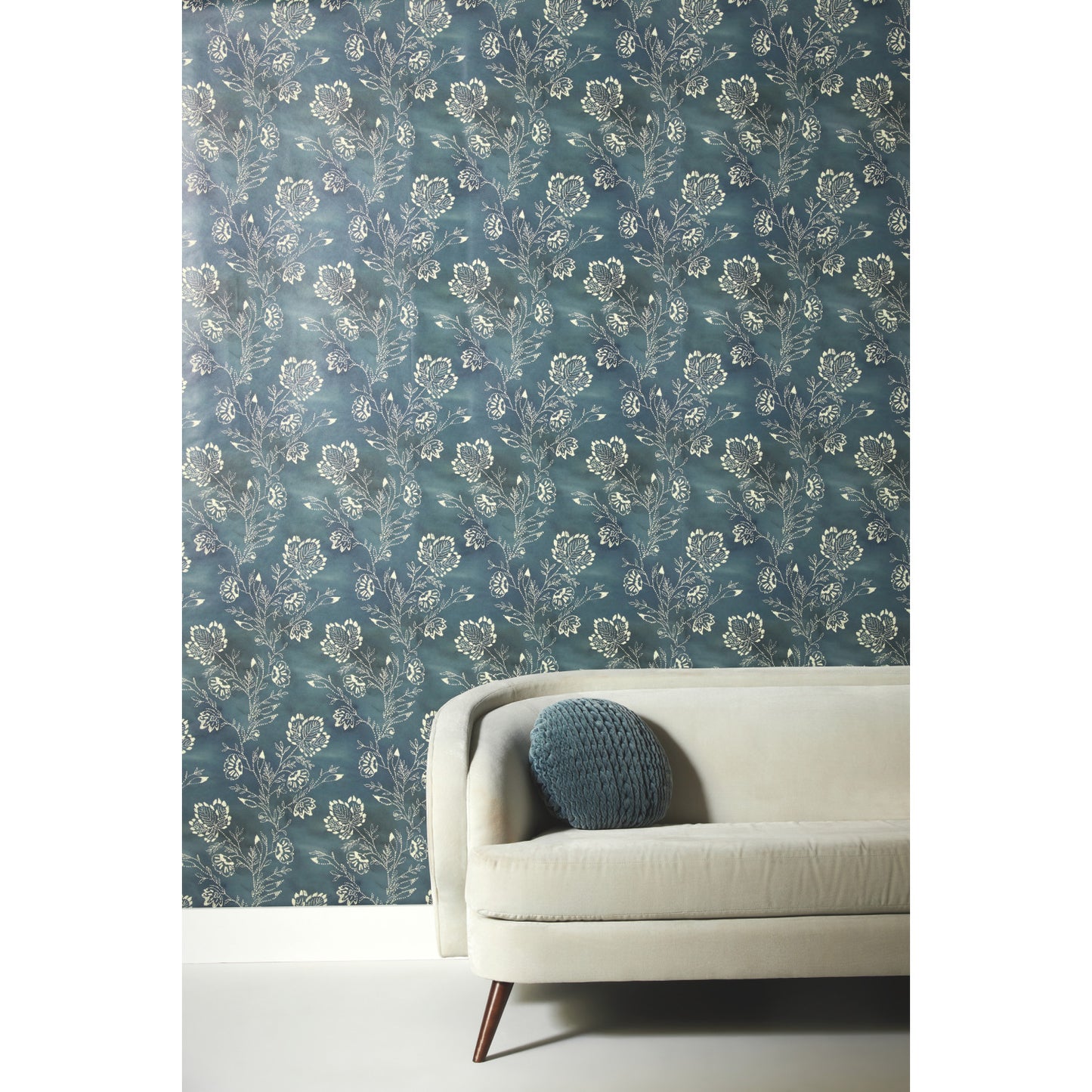 York Wallcoverings Lemieux et Cie Barbier Blue Wallpaper  Botanical Blues   - CH1426