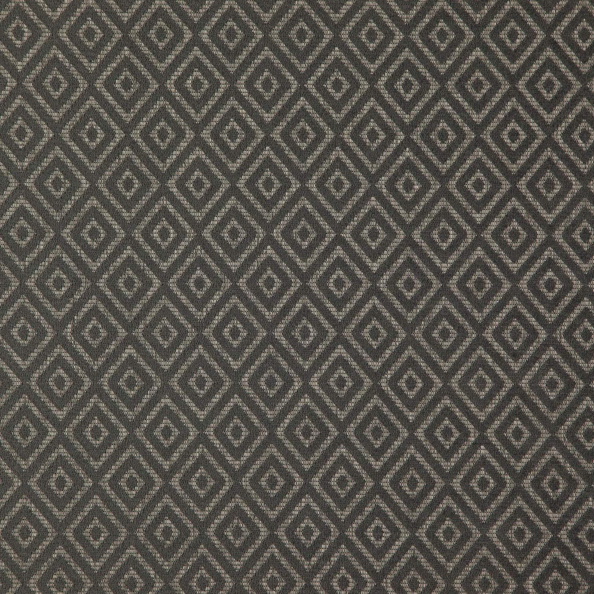 Repeating diamond lattice pattern in charcoal and gray, textured woven fabric.