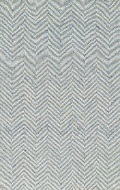 Blue & cream chevron herringbone woven rug texture