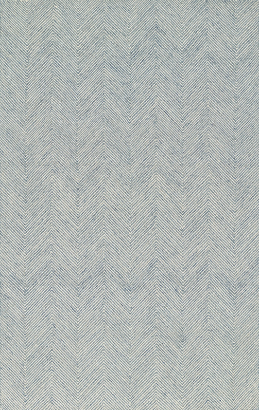 Blue & cream chevron herringbone woven rug texture
