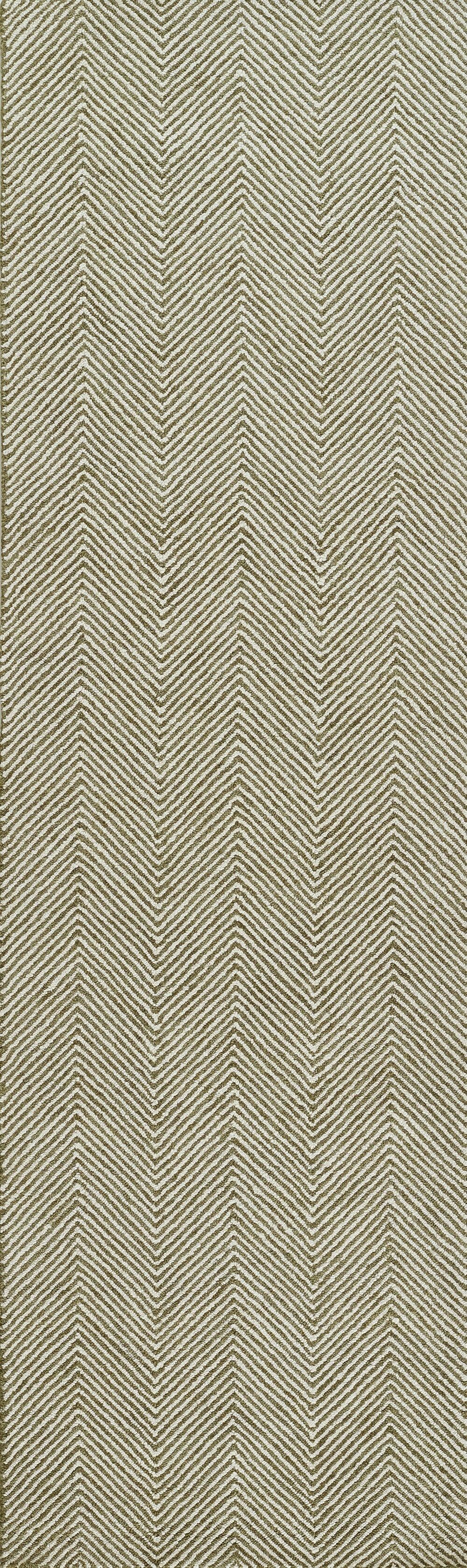 Olive green and cream chevron-patterned rug with woven texture for modern living spaces.