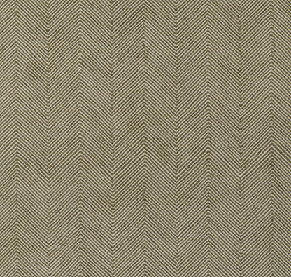Olive-green and tan chevron-herringbone tweed fabric with woven zigzag stripes.
