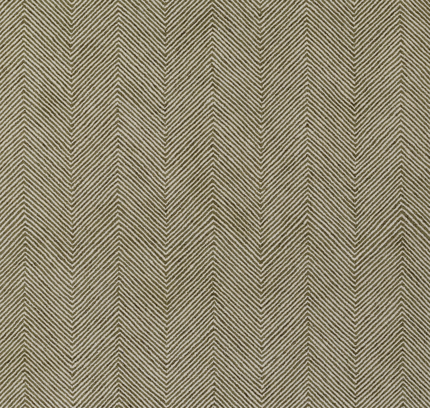 Olive-green and beige chevron fabric texture with repeating zigzag pattern for upholstery or drapery.