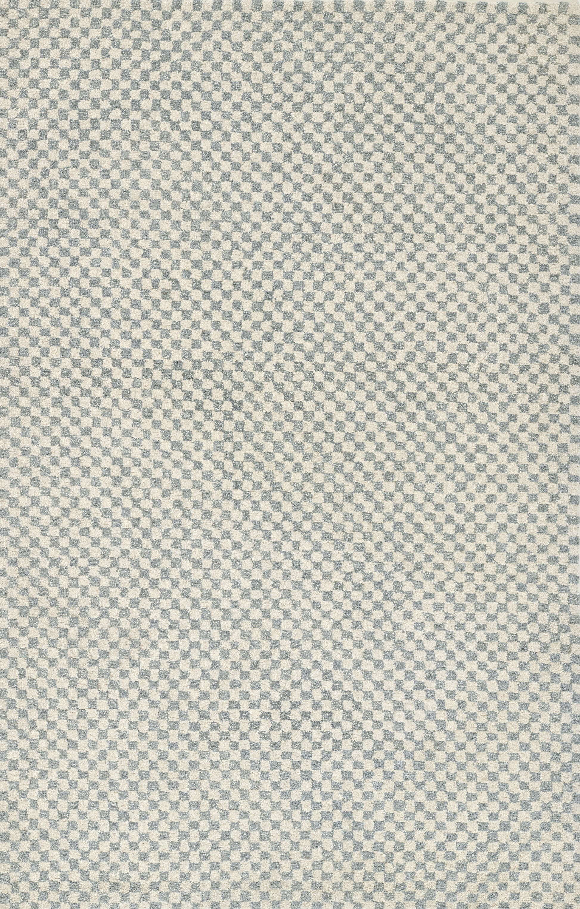 Blue-gray and beige tiny checkered fabric texture with a woven square pattern.