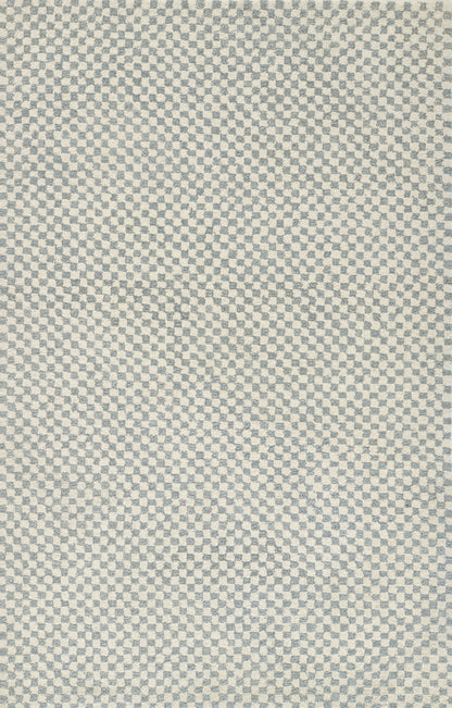 Blue-gray and beige tiny checkered fabric texture with a woven square pattern.
