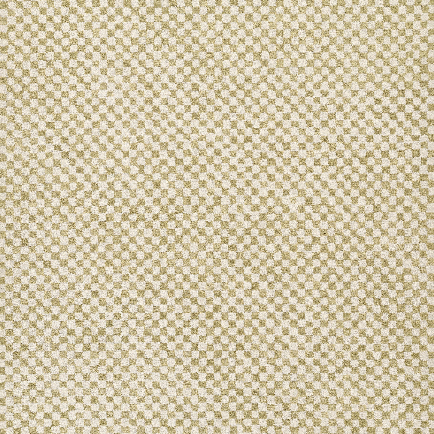 Beige and light olive-green tiny checker woven fabric texture; textile swatch for upholstery or apparel.