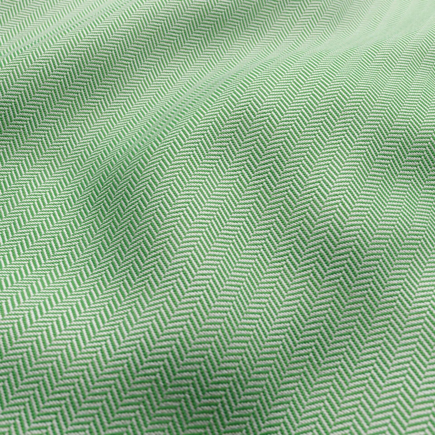 JF Fabrics FibreGuard Outdoor CHARTER 76 Fabric Chevron, Mini Green, White  Jacquard, Outdoor - 9735676 J9551