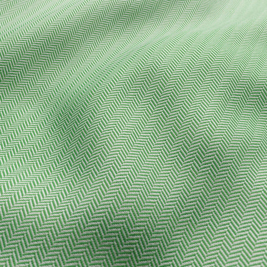 JF Fabrics FibreGuard Outdoor CHARTER 76 Fabric Chevron, Mini Green, White  Jacquard, Outdoor - 9735676 J9551