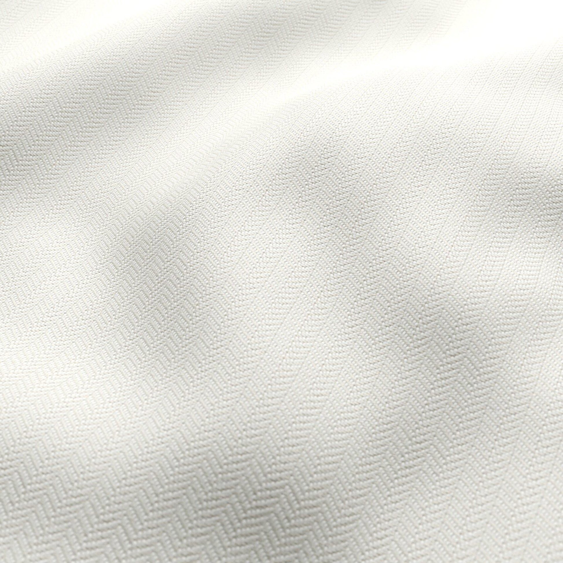 Cream-white outdoor fabric with a chevron jacquard pattern and soft drape.