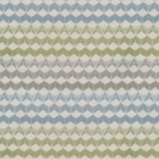 JF Fabrics CHEVRON 64 Fabric Chevron,Geometric,Mini,Traditional Blue,Green  Jacquard,Matelasse - 8431464 J8591