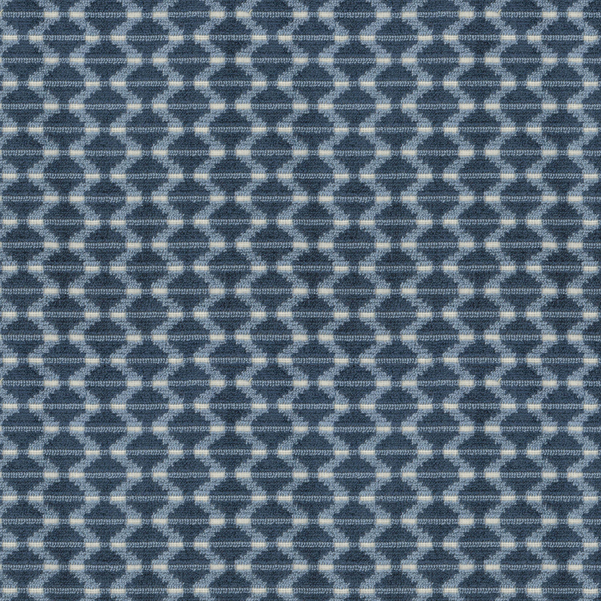 STOUT TEXTILES  UPHOLSTERY,VELVET TRANSITIONAL,, GEOMETRIC NAVY   - CHIL-3