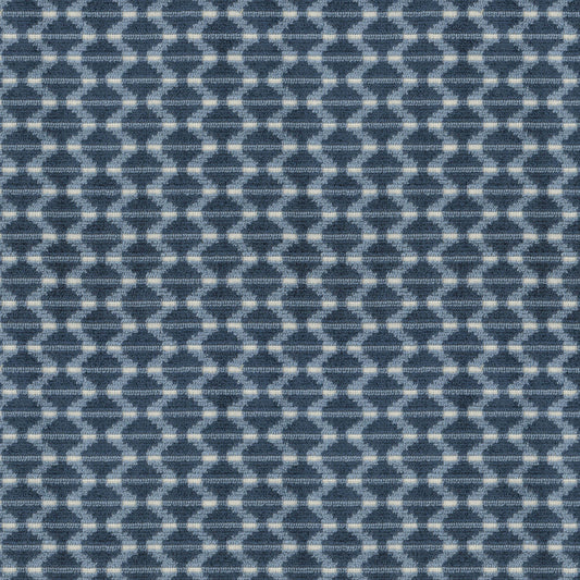 STOUT TEXTILES  UPHOLSTERY,VELVET TRANSITIONAL,, GEOMETRIC NAVY   - CHIL-3