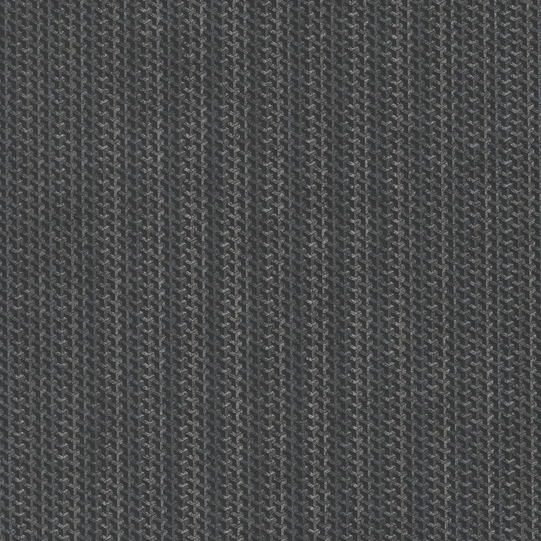 Dark forged-iron gray woven fabric with tight, repeating texture for upholstery.