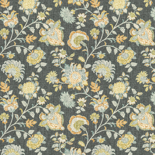 STOUT TEXTILES  MULTIPURPOSE,PRINT TRADITIONAL, FLORAL ASPHALT   - CHRI-1