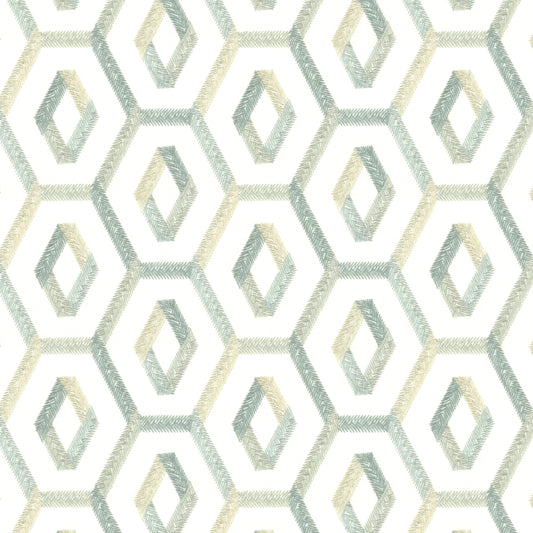 STOUT TEXTILES  MULTIPURPOSE,EMBROIDERIES TRANSITIONAL,, GEOMETRIC SEAFOAM,SEAMIST   - CHUC-1