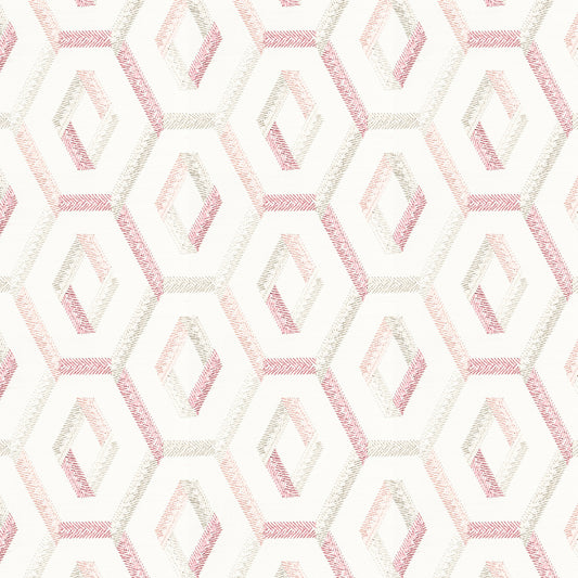 STOUT TEXTILES  MULTIPURPOSE,EMBROIDERIES TRANSITIONAL,, GEOMETRIC PRIMROSE,TEAROSE   - CHUC-3