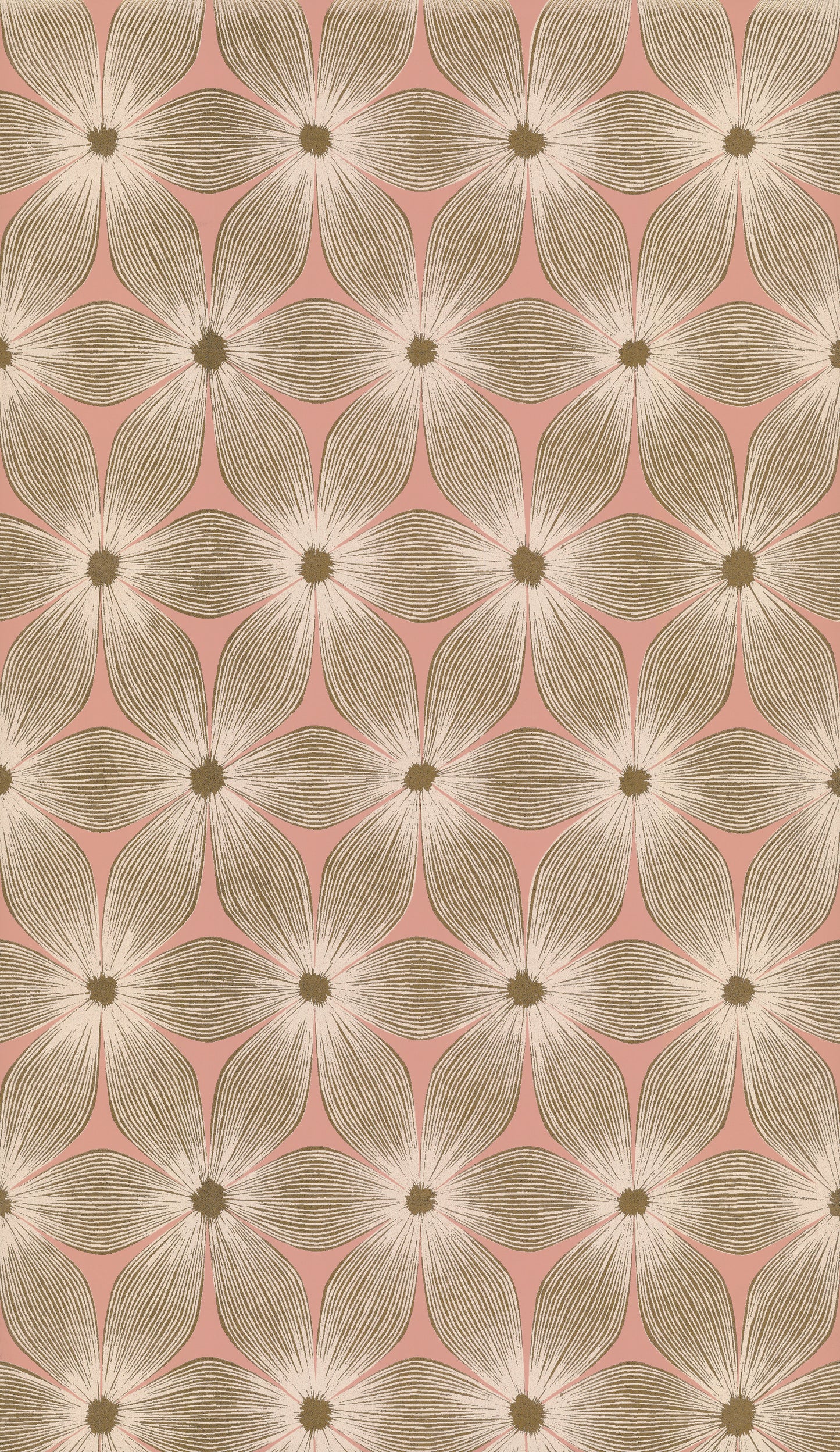 York Wallcoverings Candice Olson Modern Artisan II Everlasting Coral and Gold Wallpaper  Florals and Flowers Oranges   - CI2301