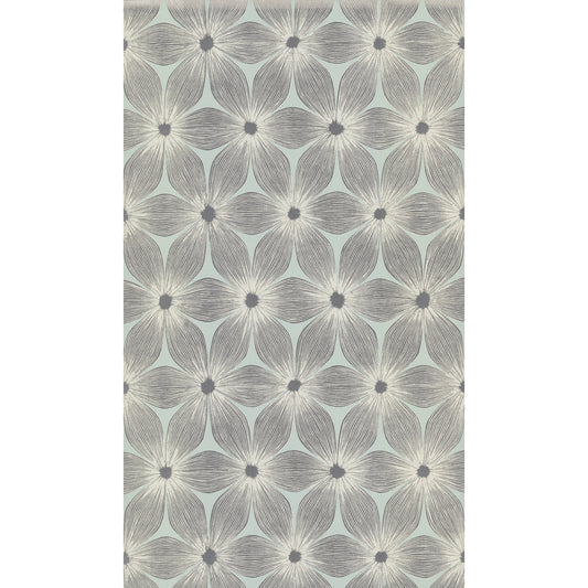 York Wallcoverings Candice Olson Modern Artisan II Everlasting Blue and Silver Wallpaper  Florals and Flowers Blues   - CI2303