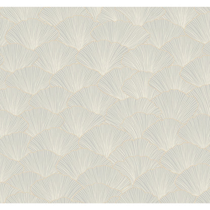 York Wallcoverings Candice Olson Modern Artisan II Luminous Gingko Grey Wallpaper  Botanical Greys   - CI2333