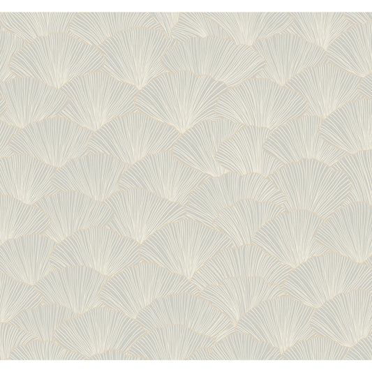 York Wallcoverings Candice Olson Modern Artisan II Luminous Gingko Grey Wallpaper  Botanical Greys   - CI2333