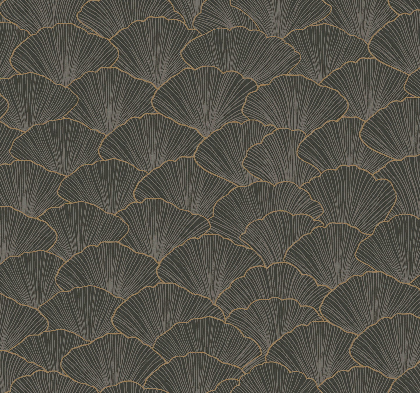 York Wallcoverings Candice Olson Modern Artisan II Luminous Gingko Grey Wallpaper  Botanical Greys   - CI2336