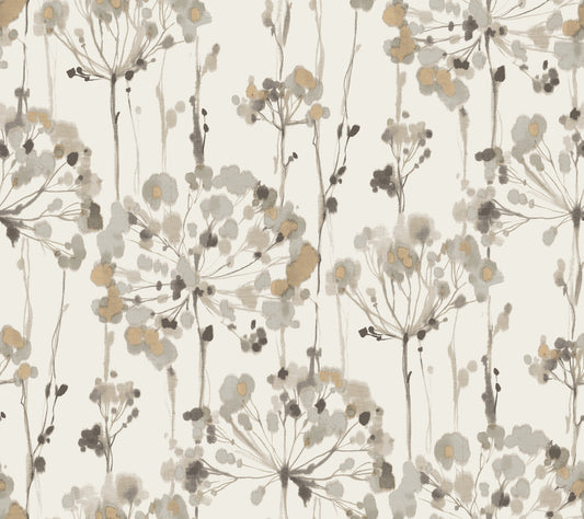 York Wallcoverings Blooms Flourish Beige Wallpaper  Florals and Flowers Neutrals   - CI2425