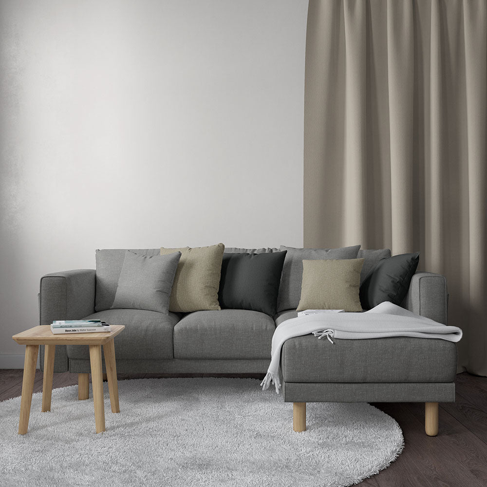 Gray solid fabric swatch for upholstery.