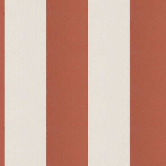 JF Fabrics CIRQUE 48 Fabric Stripe, Traditional Terracotta, Orange, White  Sateen - 9032448 J9351