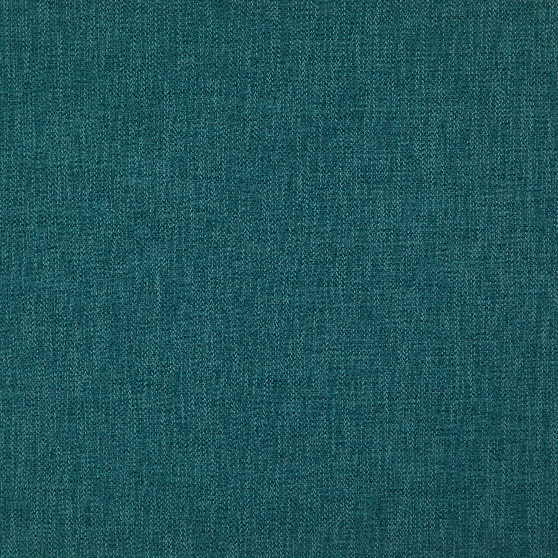 Teal blue linen-textured fabric swatch with a subtle weave pattern.
