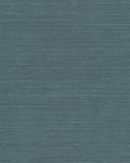 York Wallcoverings Shimmering Finishes Maguey Sisal Dark Teal Wallpaper Traditional Grasscloth Blues   - CL1029NW