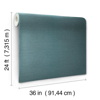 York Wallcoverings Designer Sisals Fan Deck Sisal Twill Grasscloth Teal Wallpaper  Grasscloth Blues   - CL1029
