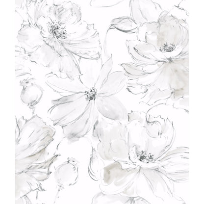 York Wallcoverings Best Sellers Floral Dreams Grey Wallpaper  Botanical Greys   - CL2520