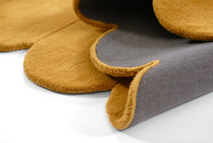 Camel suede runner rug, 3' x 8', with a soft fabric-like texture.