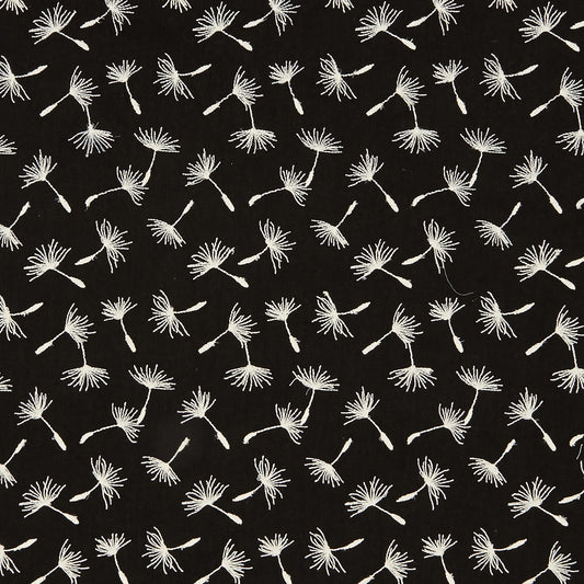 JF Fabrics CLOVER 98 Fabric Transitional,Contemporary,Floral Black,White  Embroidery - 7625998 J8201