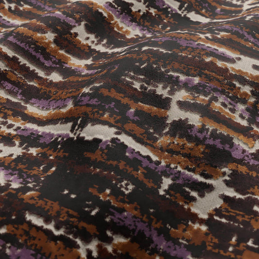 JF Fabrics  CLUB 58 Fabric Texture, Abstract Brown, Purple, Lavender, Tan, Beige  Velvet - 9751558 J9541