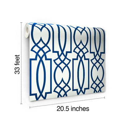 York Wallcoverings Candice Olson Modern Artisan II Large Lattice Blue Wallpaper   Blues   - CM2383