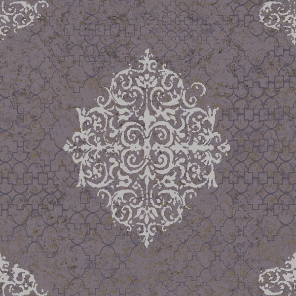 Galerie Wallcoverings Lustre Damask Galerie Wallcoverings  Silver Grey   - CM2481