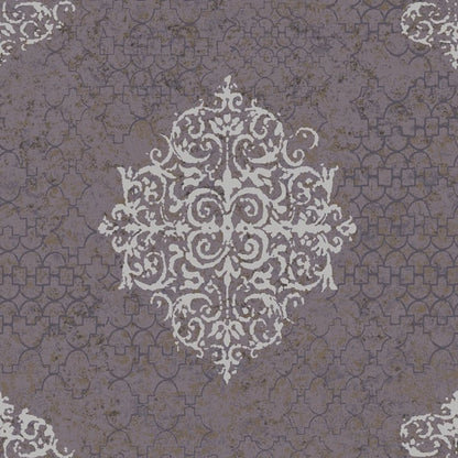 Galerie Wallcoverings Lustre Damask Galerie Wallcoverings  Silver Grey   - CM2481
