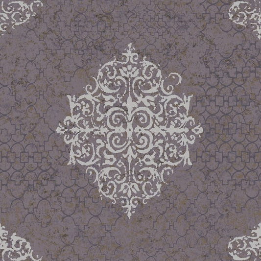 Galerie Wallcoverings Lustre Damask Galerie Wallcoverings  Silver Grey   - CM2481