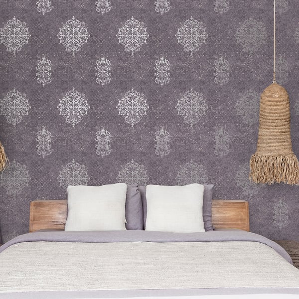 Galerie Wallcoverings Lustre Damask Galerie Wallcoverings  Silver Grey   - CM2481