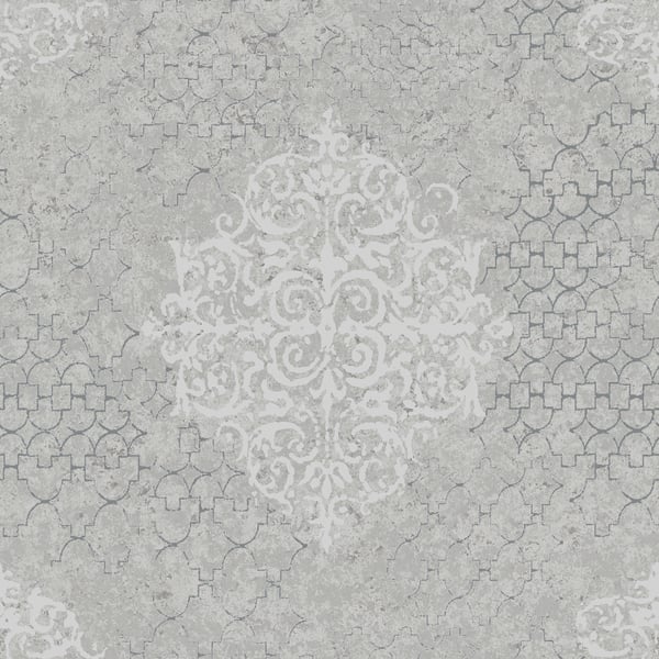 Galerie Wallcoverings Lustre Damask Galerie Wallcoverings  Silver Grey   - CM2483