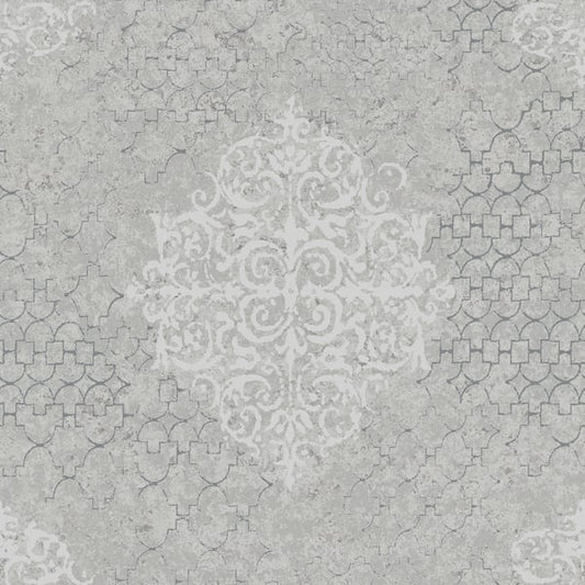 Galerie Wallcoverings Lustre Damask Galerie Wallcoverings  Silver Grey   - CM2483