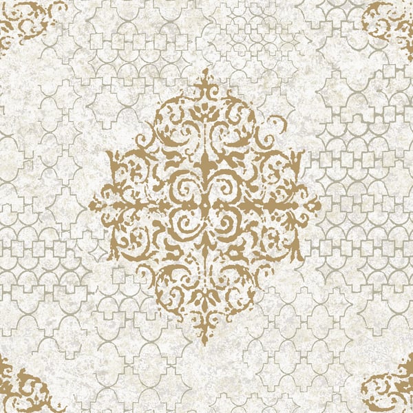 Galerie Wallcoverings Lustre Damask Galerie Wallcoverings  Rose Gold   - CM2485