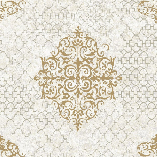 Galerie Wallcoverings Lustre Damask Galerie Wallcoverings  Rose Gold   - CM2485